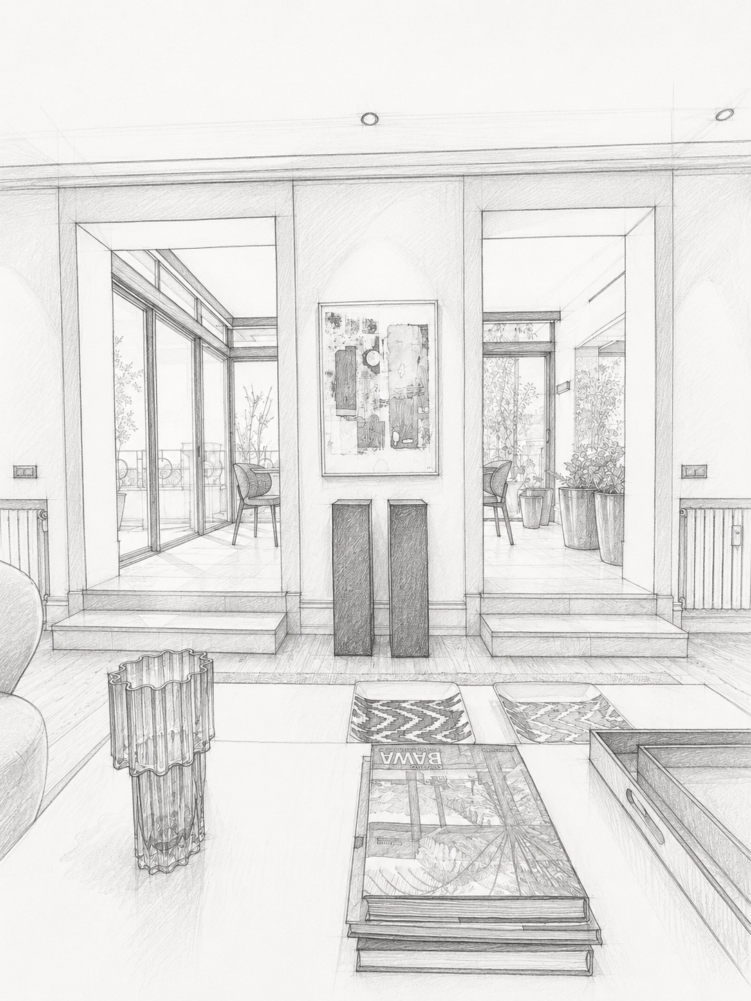 Ferraz Madrid — living room drawing