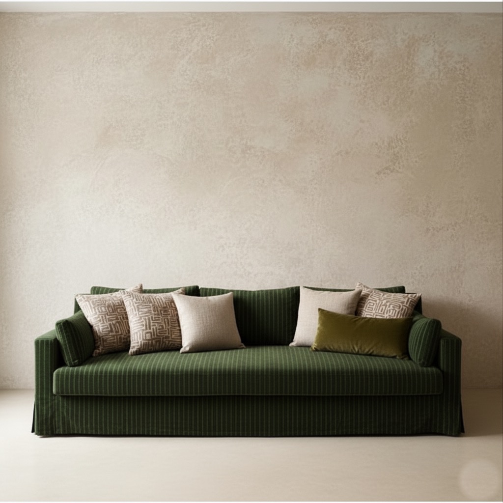 Sofa in green corduroy
