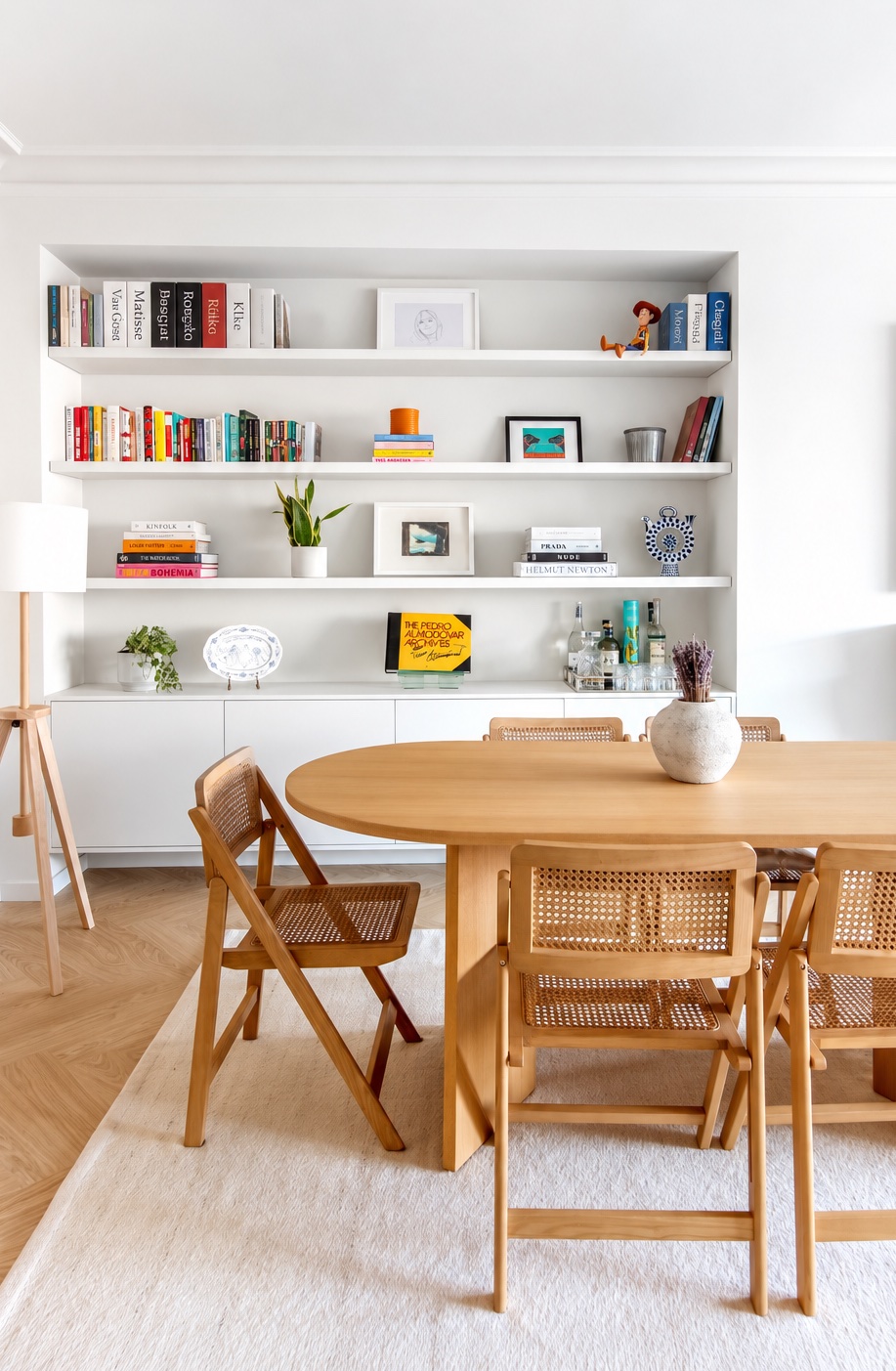 Louise dining room with open shelving